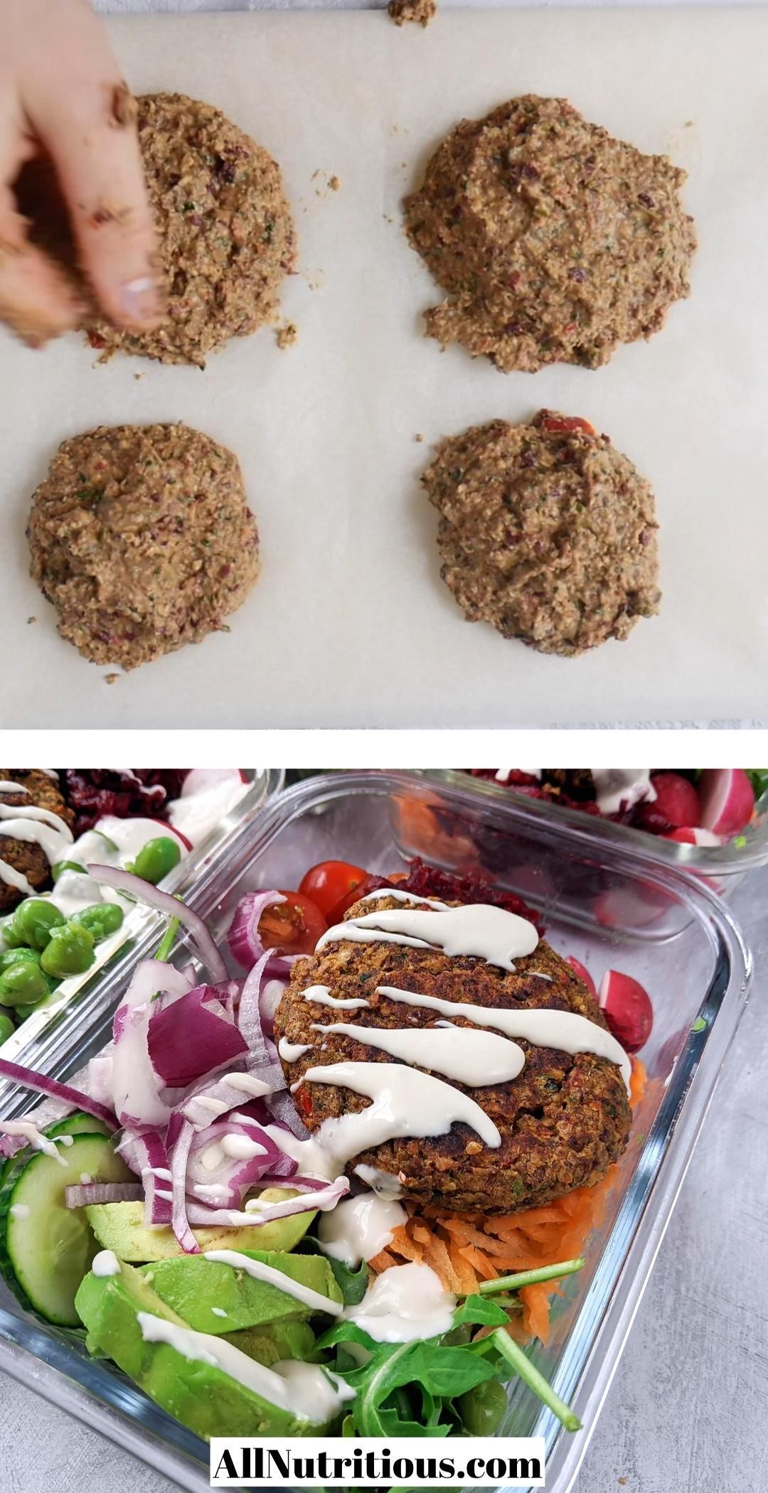 Red Kidney Bean Burger Bowls (High Protein) - Red Kidney Bean Burger Bowls (High Protein) -   25 meal prep recipes vegetarian videos ideas