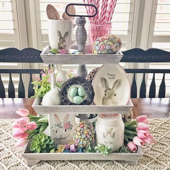 Tiered Tray Styling Ideas You'll Love - Tiered Tray Styling Ideas You'll Love -   30 Easter Decor Ideas for the Home
