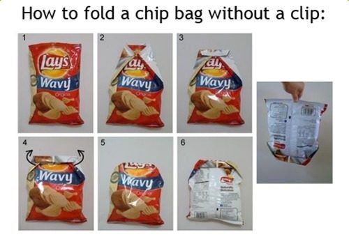 How to fold a chips bag