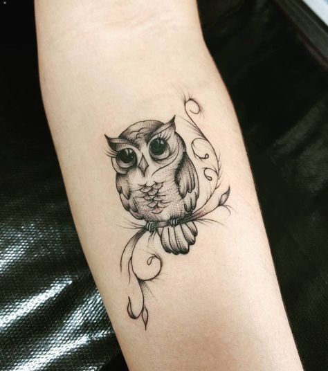 Amazing colored owl tattoos